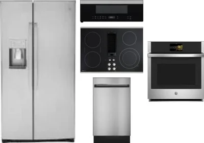 5 Piece Package Includes Refrigerator, Cooktop, Wall Oven, Microwave And Dishwasher